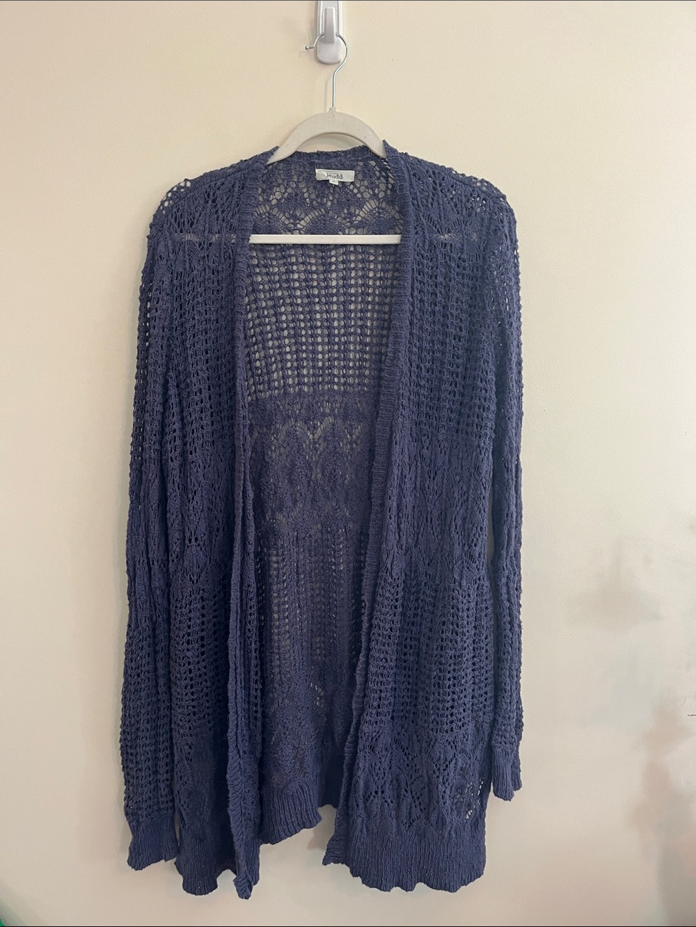 Vintage Mudd Open Knit Duster Cardigan Whimsigoth Witchy M Office Grunge Crochet